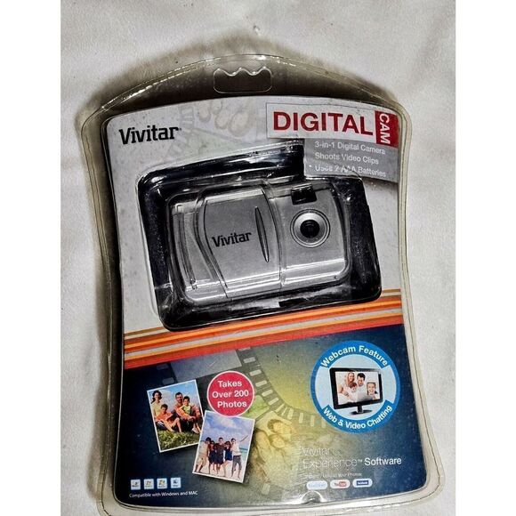 Vivitar 3-in-1 Digital Camera Shoots Videos Webcam Adaptable V69379M SEALED NOS - Picture 1 of 3
